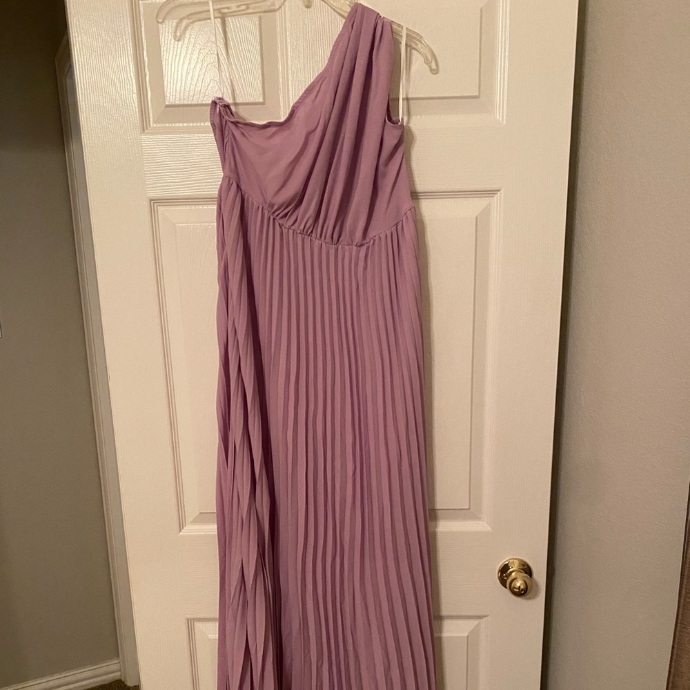 NWOT One-shoulder pleated maxi dress